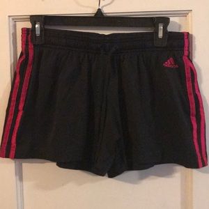 Adidas black and pink shorts